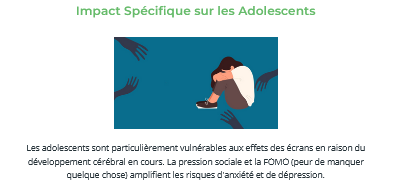 impacts des écrans sur les adolescents