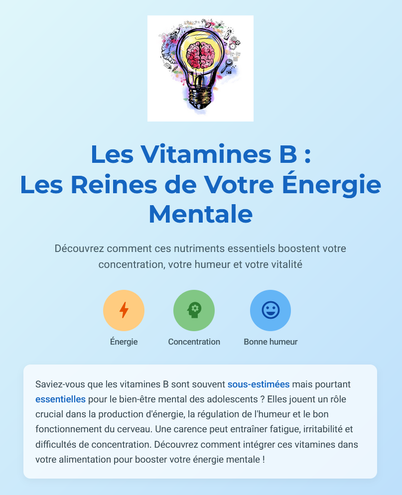 Les Vitamines B les reines de votre énergie mentale